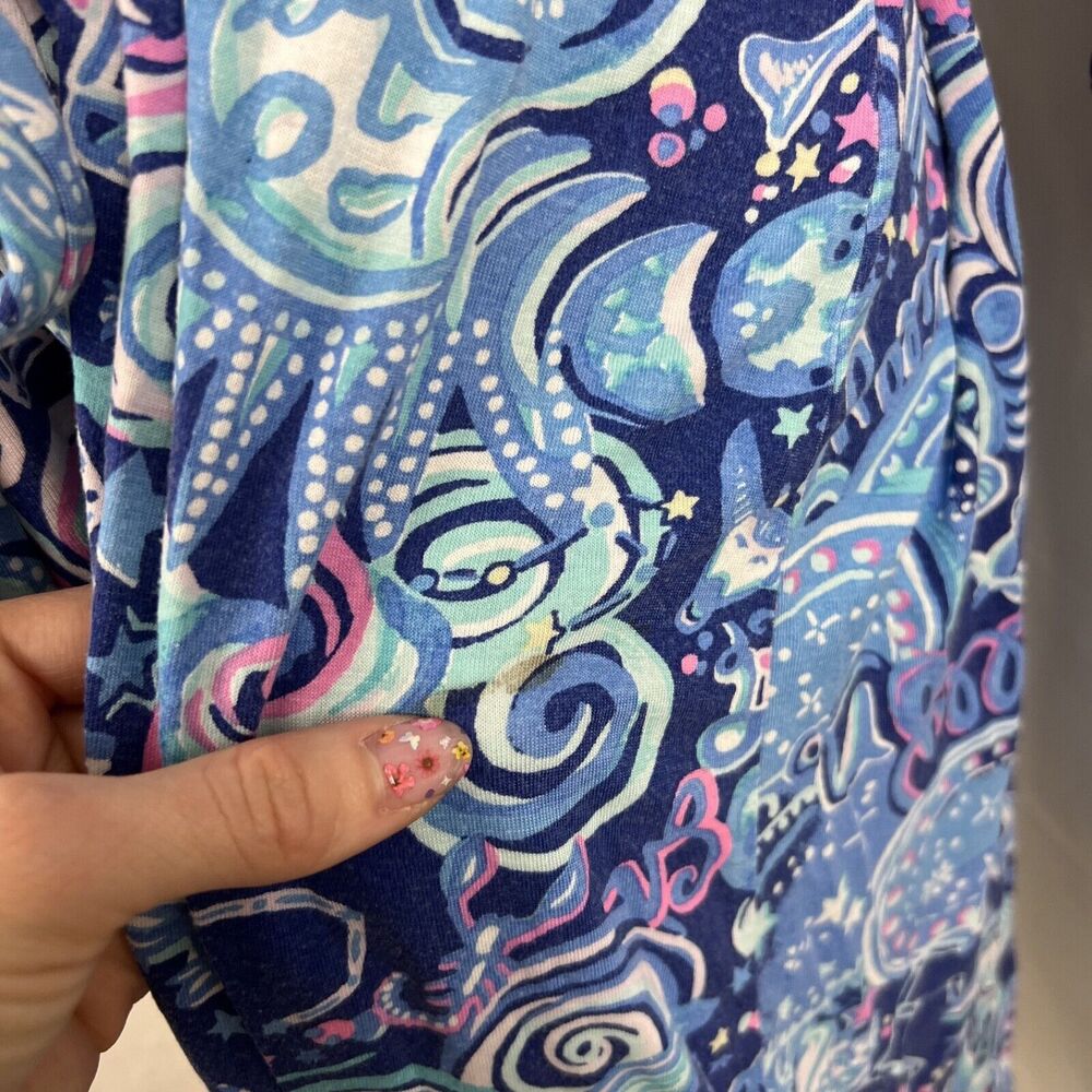 Lilly Pulitzer Blue Floral Robe Intimates Sleepwear - Picture 6 of 16